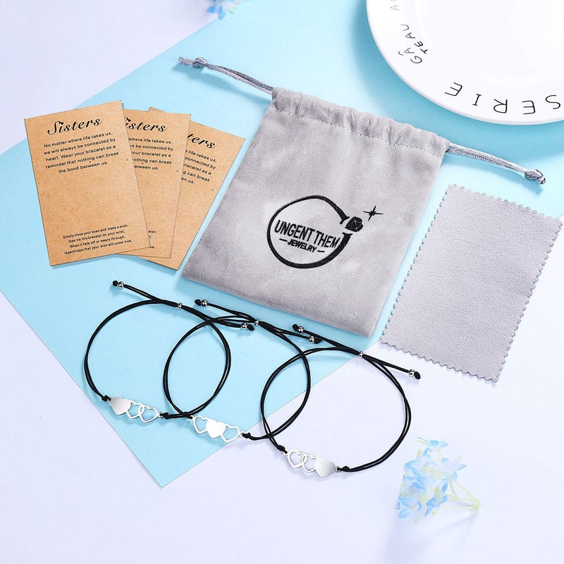 UNGENT THEM 3 Sisters Gifts from Sister Bracelet Galentines Valentines Day Birthday Christmas Gifts for Sister Women Teen Girls - Image 5